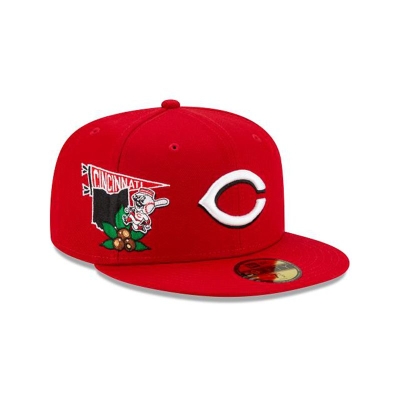 Red Cincinnati Reds Hat - New Era MLB City Patch 59FIFTY Fitted Caps USA7290863